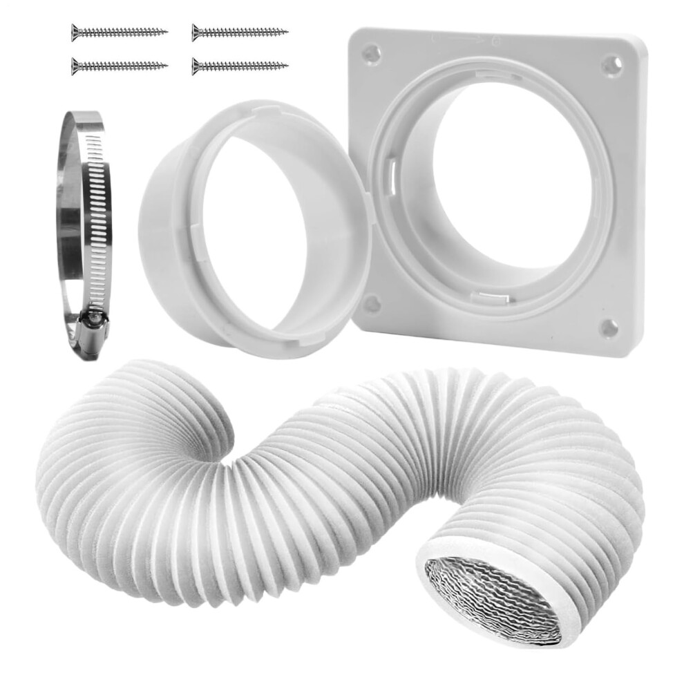Dryer Vent Portable Ac Vent Wall Mount Connector With Hose, Wall Mounted Exhaust Replacement Plate For Ventilation Fans 9354506018153