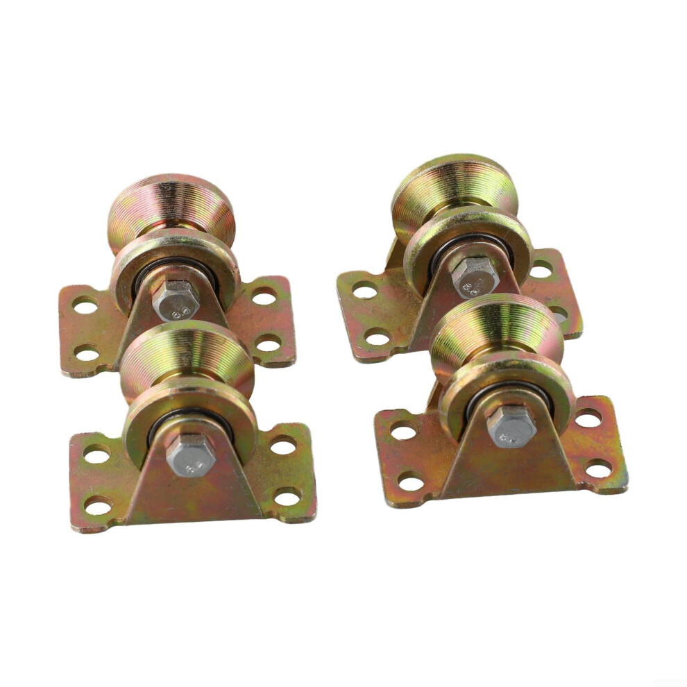 Steel Cable Pulleys 4-Pack For 8Mm Ropes Dual Ball Bearings Heavy Duty Track Pulley Set For Sliding Doors And Winches 9016109162441