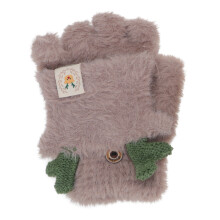 1 paar kinder plüschhandschuhe warm halbfinger khaki für draußen