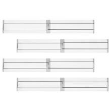 4Pcs Sturdy PP Transparent Drawer Separator Organizers for Bedroom Use