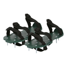 Lawn Aerator Shoes With Hook And Loop Straps One Size Fits All Green Spiked Garden Sandals For Lawn Aeration