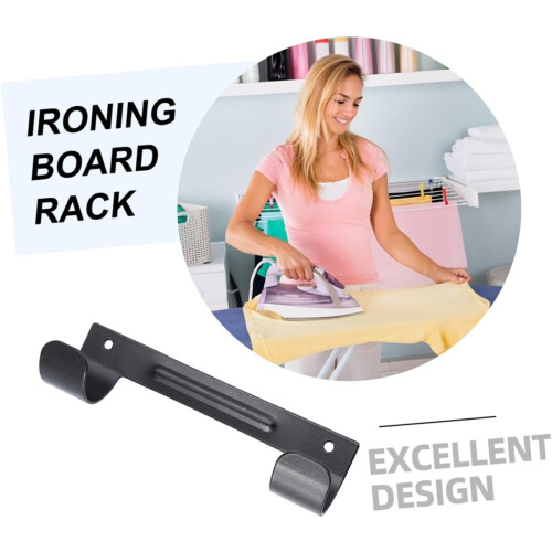 Ironing Board Holder Wall Mount - Heavy-Duty 2-Pack Iron Construction Laundry Room Storage Hook Easy Install 2