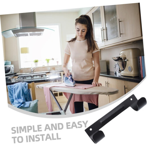 Ironing Board Holder Wall Mount - Heavy-Duty 2-Pack Iron Construction Laundry Room Storage Hook Easy Install 1