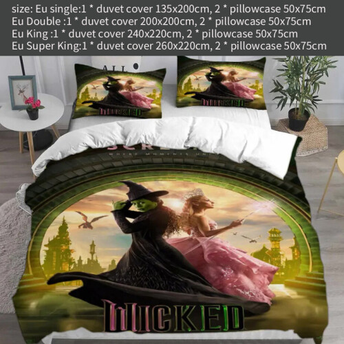 (Single) Wicked The Printed Bed Duvet Cover Pillowcase Three Piece Set Kid Room For