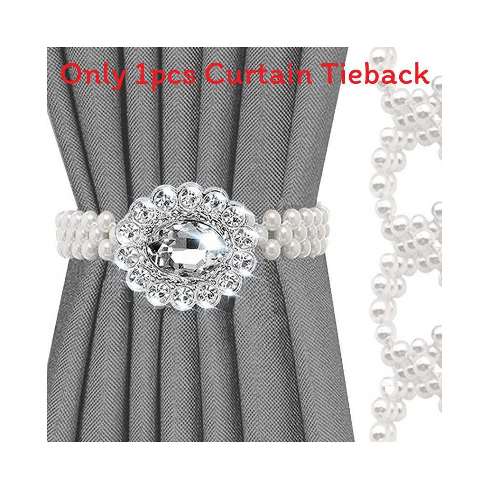 (Sunflower Silver, 65cm) Butterfly Deer Shape Pearl Curtain Tieback For Living Bedroom Decorate Room-image-OPC-PKT7P2S-NEW