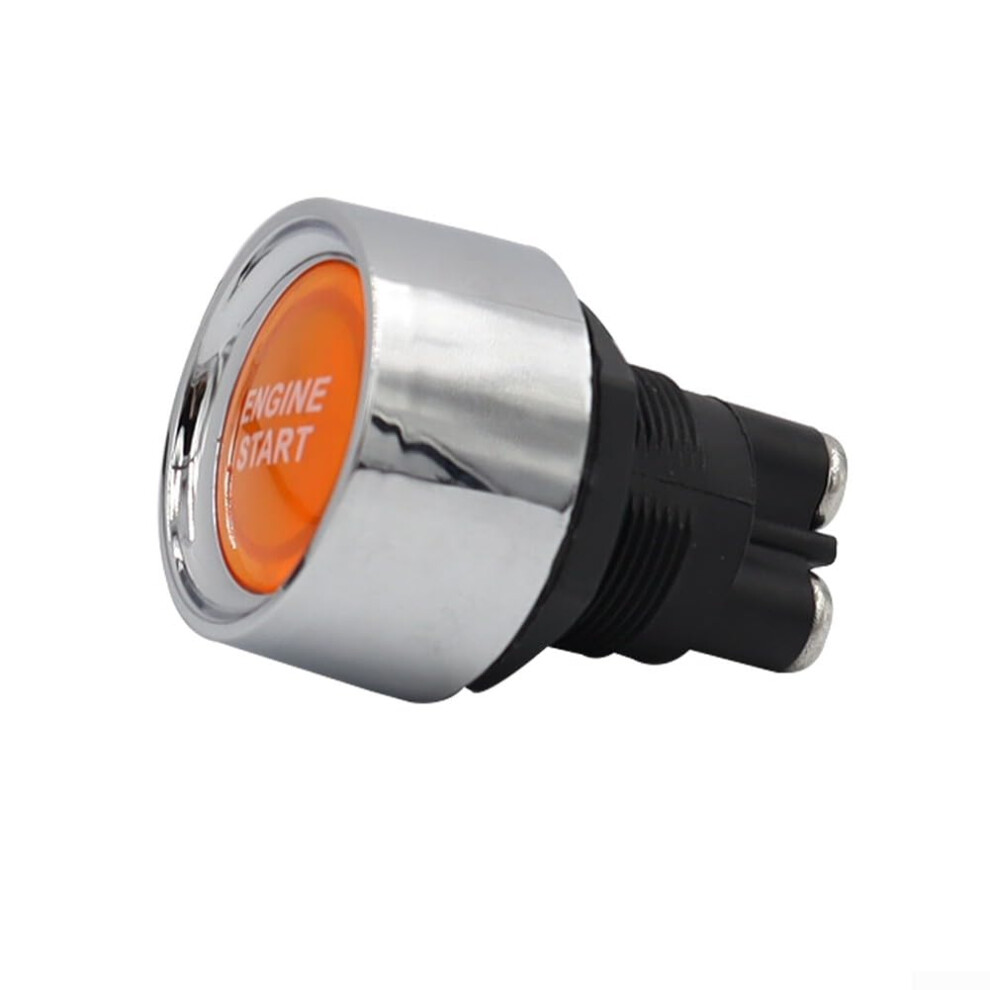 Car Engine Start Push Button Abs Metal Material 12V/24V 50A Keyless Start Orange 9354506019105