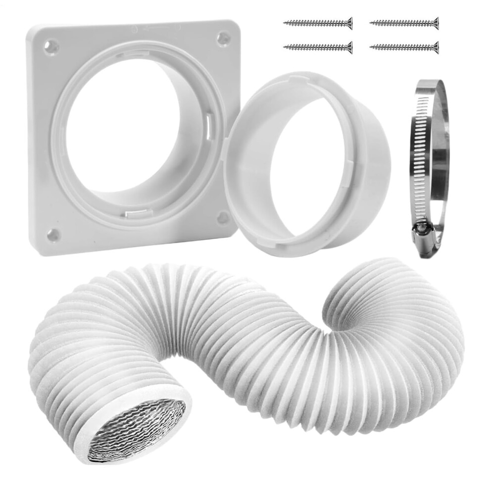 Dryer Vent Hose Window Vent Kit For Portable Acs, Exhaust Parts Replacement Wall Mounted Connector For Home Ventilation 9393856065738