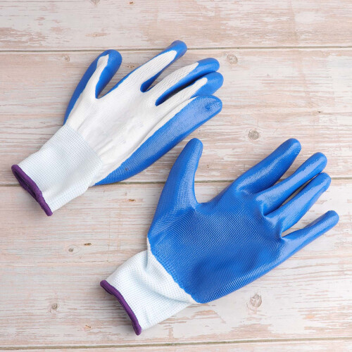 12 gummierte schutzhandschuhe mit blauer beschichtung 2