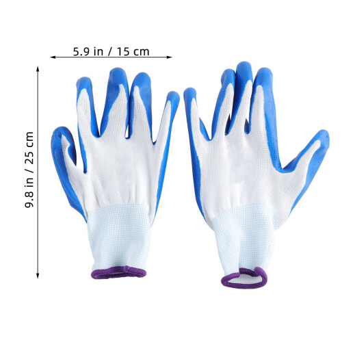 12 gummierte schutzhandschuhe mit blauer beschichtung 1