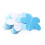 2 m blumenförmige Papierschlangen dunkelblau hellblau weiß 6