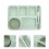 1 set straw bowl and plate with cutlery, drop-proof, green 2