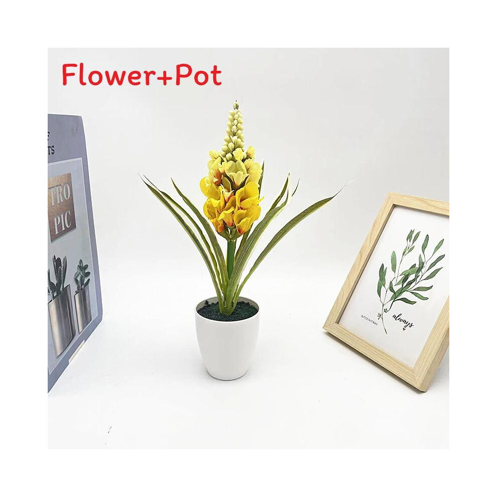 (Yellow) L Hyacinthus Orientalis Velvet Finish Black Sand Bonsai Wedding Prop Photography-image-OPC-PKT7V6R-NEW