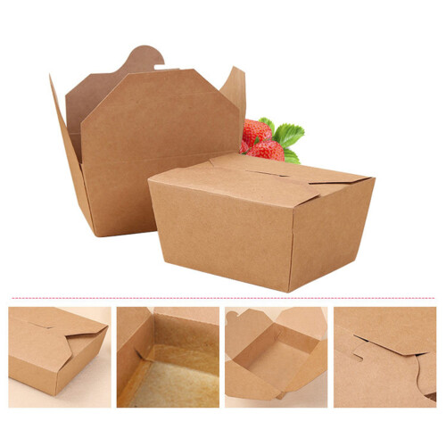20 pappboxen aus kraftpapier, einweg mahlzeitcontainer, 2000 ml 1
