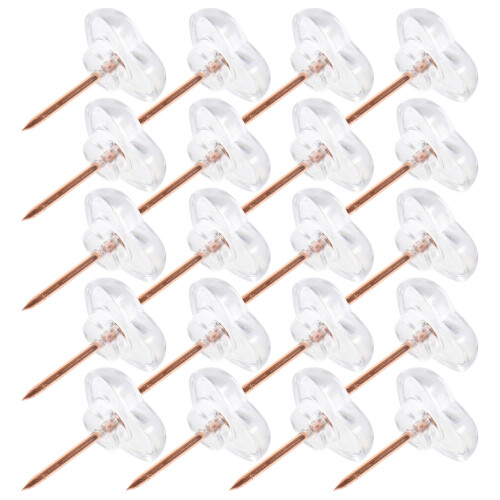 100Pcs Clear Heart Thumbtacks Versatile Push Pins for Cork and Maps