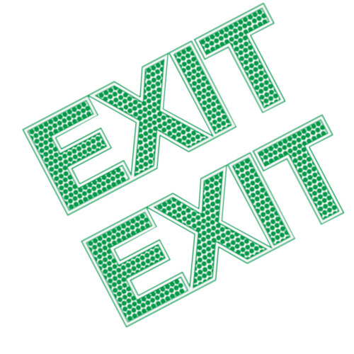 2St Luminus Veiligheids Exit Sticker Groen Wanddecoratie