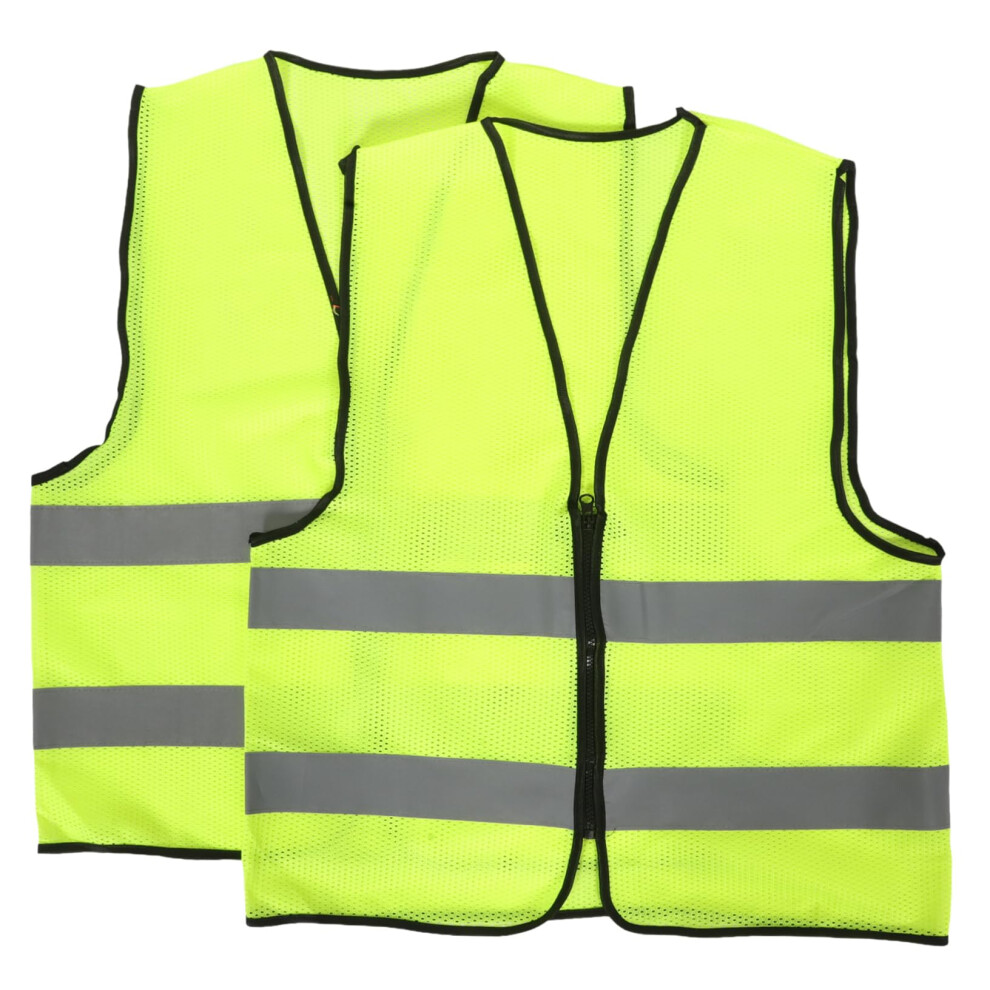 High Visibility Safety Reflective Vest Two Pack Breathable Waistcoat With Multiple Pockets Construction Traffic Cycling Surveyor Unisex-image-OPC-PKT86NM-NEW