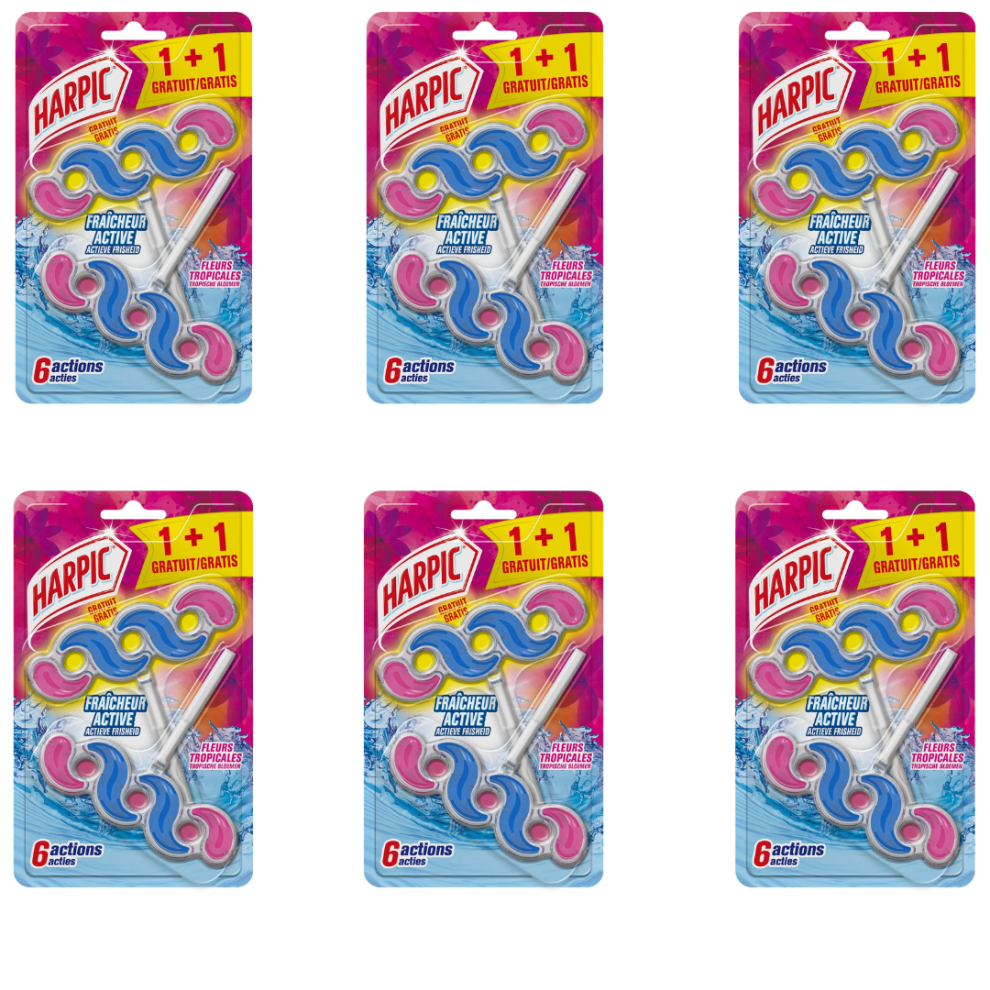 Harpic Toilet Rim Block Tropical Blossom 6 X 2 Pack 35G