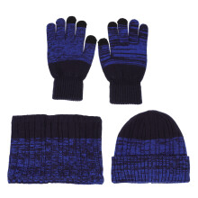 thickened outdoor winter gloves neckerchief hat set for children