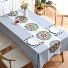 Table Cover PVC Wipeable Waterproof Rectangular 90x150cm Qfj-4 For Outdoor Picnic Party