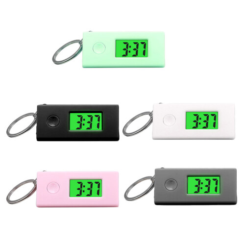 5 sleutelhangers digitale horloges met licht, draagbaar 2