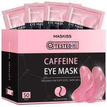 Maskiss Under Eye Patches (50 Pairs) Caffeine Eye Masks for Dark Circles Puffy Eyes Undereye Bags Collagen Eye Patches for Wrinkles and Puffine