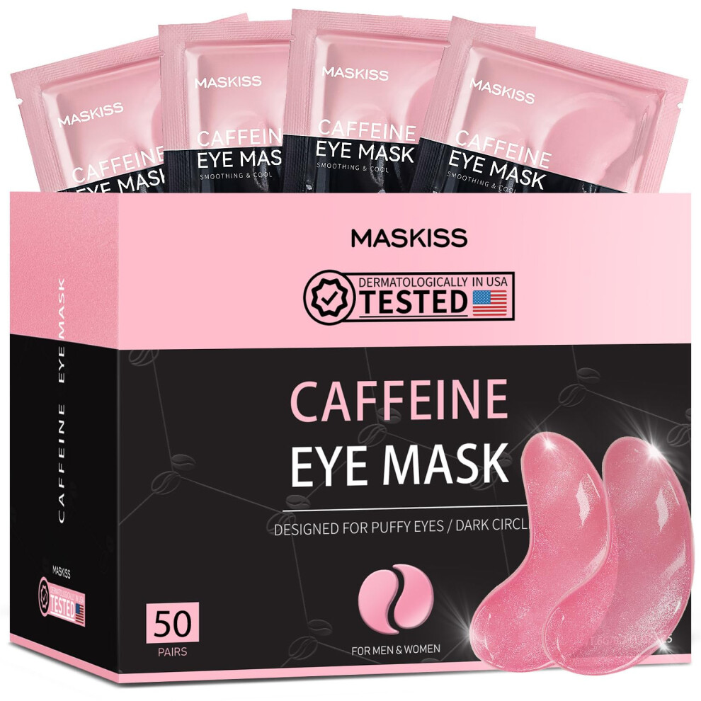 Maskiss Dark Under Eye Patches (50 Pairs) Caffeine Eye Masks For Circles Puffy Eyes Undereye Bags Collagen Eye Patches For Wrinkles And Puffiness E