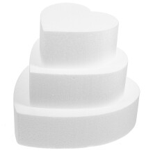 3pcs heart foam cake dummy models for baking, home or commercial use