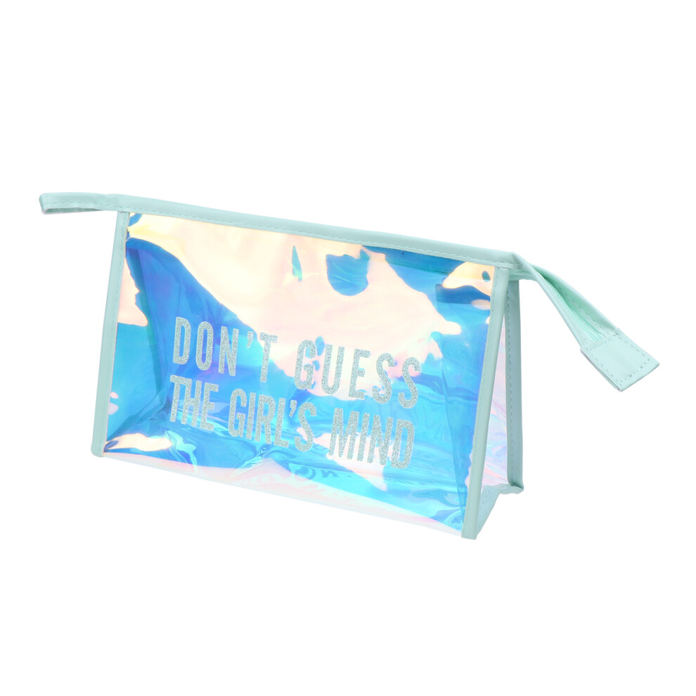 Solustre Green Shiny Transparent Makeup Bag Multifunctional Cosmetic Case