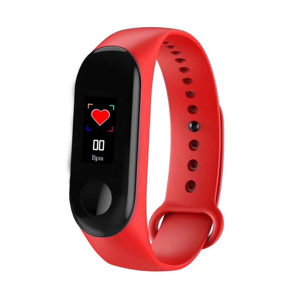 Fitness Tracker Heart Rate Monitor Waterproof Smart Bracelet Calorie Counter Pedometer Watch For Kids Women Men Red 9354506021689