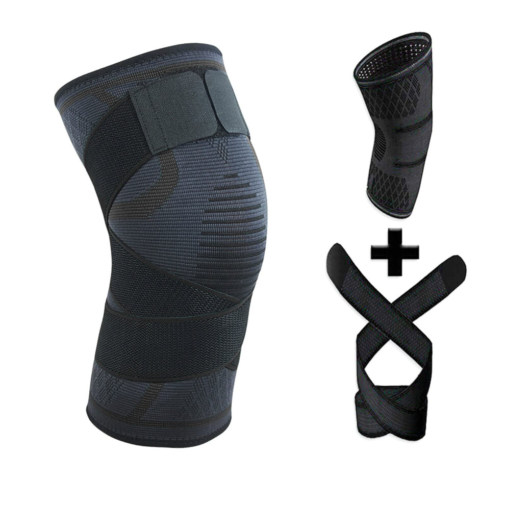 Kneepad Elastic Nylon Knee Pad For Fitness Running Cycling Compression Brace Protector Basketball Volleyball Xl Black 9393856067718