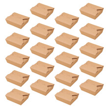 20St Kraftpapieren Lunchboxen Wegwerp Maaltijdverpakkingen 2000Ml