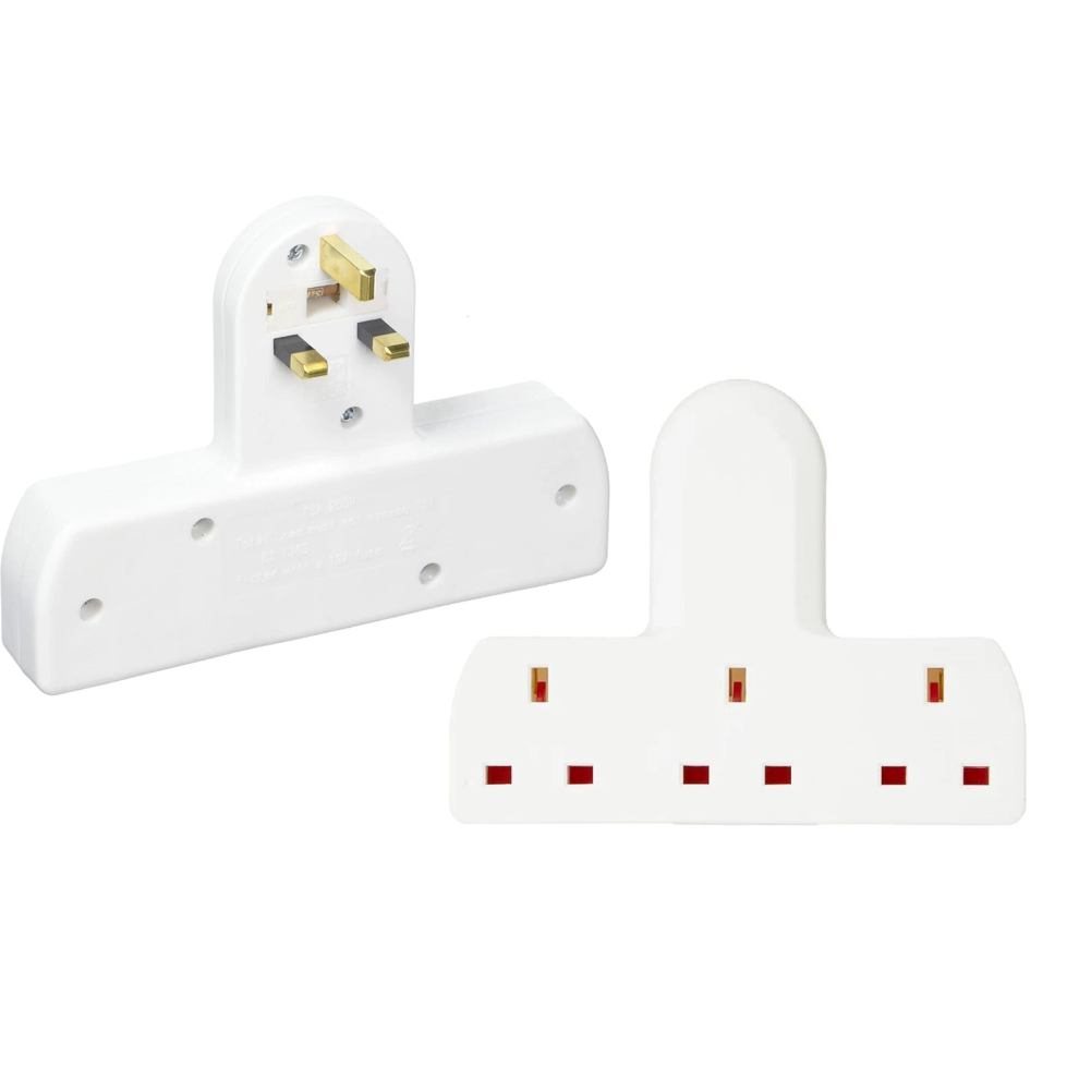 3 Way Uk Plug Extension Adaptor Triple Socket 13A 250V Mains Wall Multi Plug 7426999036302