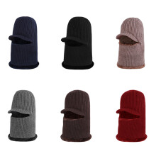 Schwarze Wintermütze, Strick Mit Fleece, Windschutz, Unisex