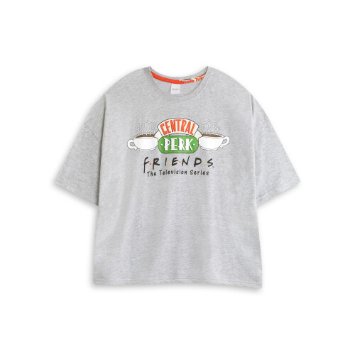 Friends (Medium) Friends Short Sleeve Long Leg Pyjama Set (Womens Grey) 2