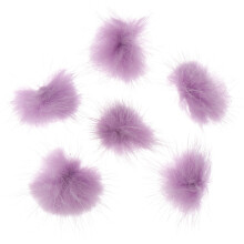 6Pcs Pink Magnetic Nail Decorations Fluffy Ball Ornaments