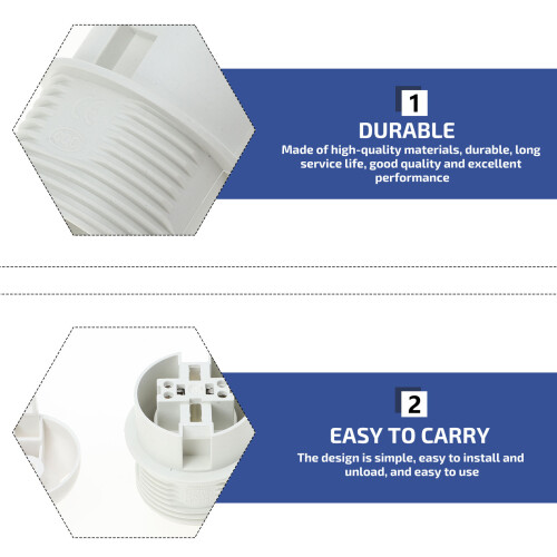 10Pcs E27 Bulb Socket 250V Lamp Holder Plastic Base Accessories 2