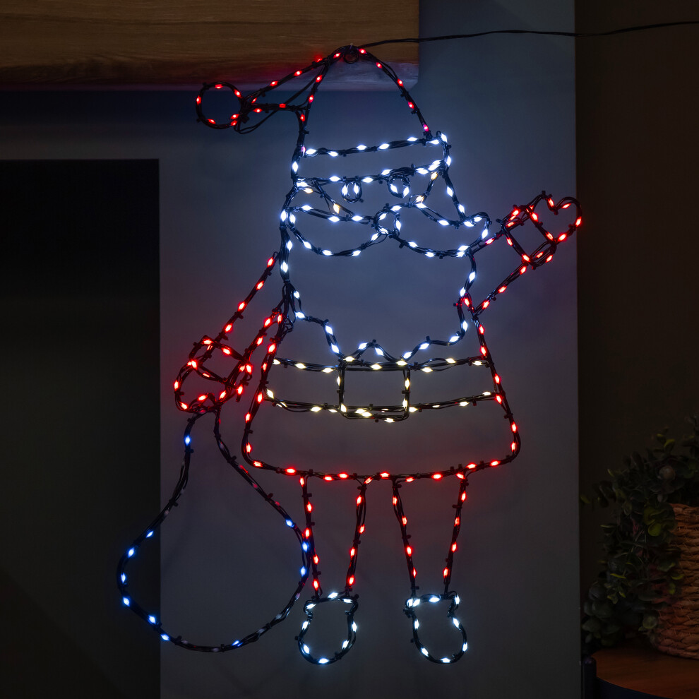 Premier 59Cm X 45Cm Up Flexibrights Christmas Santa Silhouette With 237 Multi-Coloured Leds Light