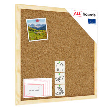 Cork Noticeboard 40x40 cm in Natural Wooden Frame