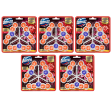 Domestos Toilet Rim Block Aroma Lux Dahlia Wish Bathroom 5 x 3pk