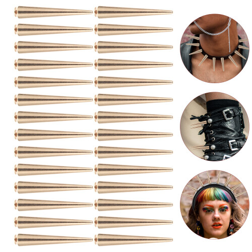 30pcs metal spikes studs for diy belts collars bags 1
