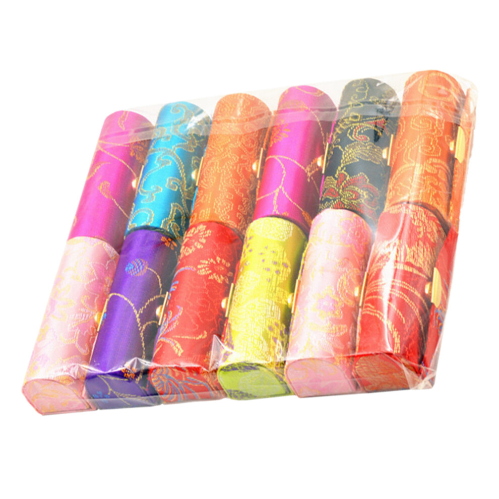 Artibetter 12 Pcs Vintage Embroidered Portable Lipstick Cases Storage Boxes