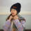 winter hat headgear bib suit thick knit scarf blue 5