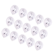 15pcs transparent silver confetti balloons for wedding birthday party