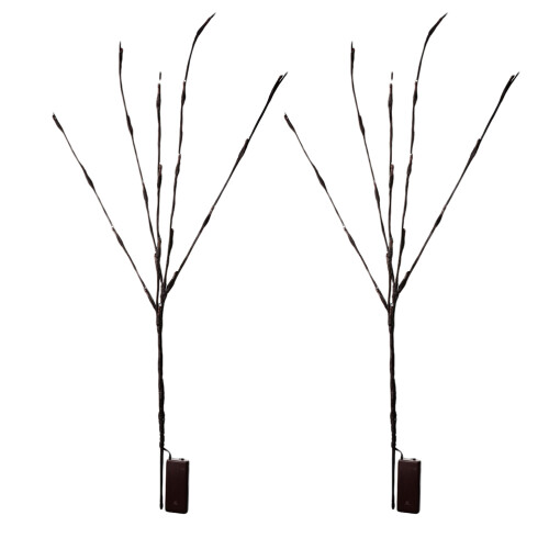 2 pack 20 led battery willow twig lights warm white for home decor