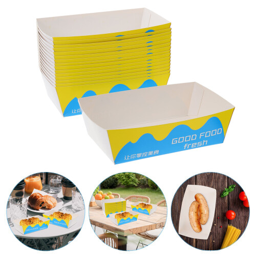 100pcs disposable fried snacks storage boxes oil-proof 2