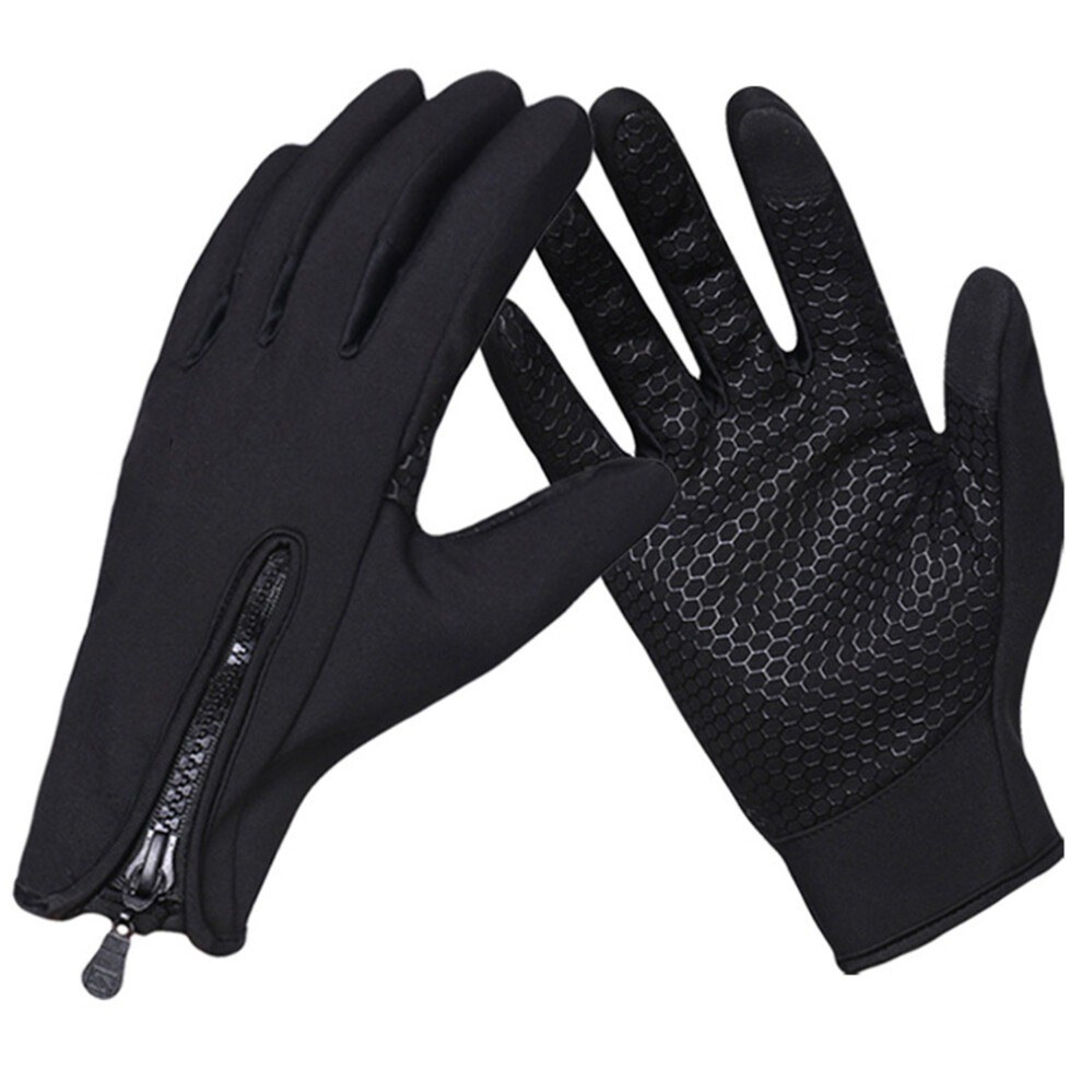 men's windproof touch screen gloves for cold weather, black medium