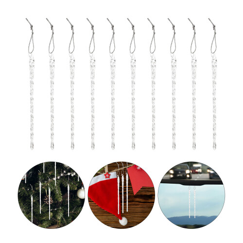 10pcs twisted clear pendant decorations transparent 1