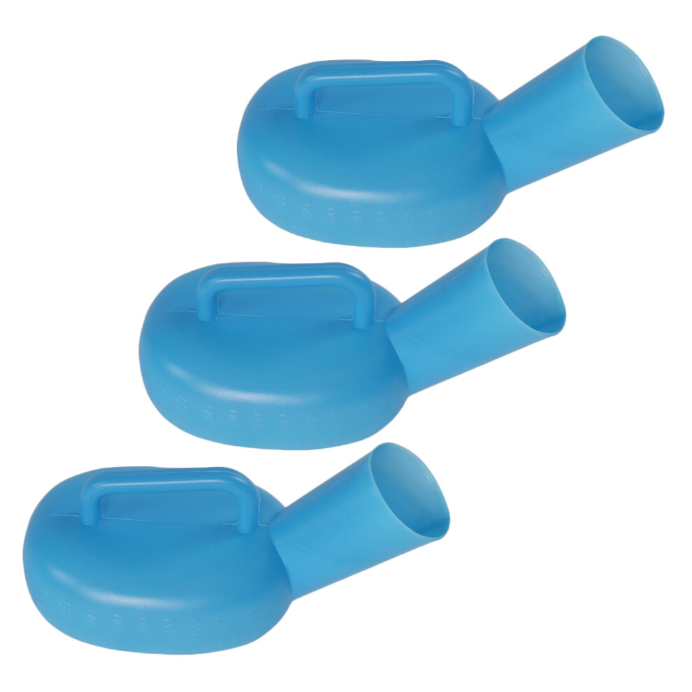 Iplusmile Blue 3Pcs Portable Plastic Male Urinal Bottles For Patients (Blue)