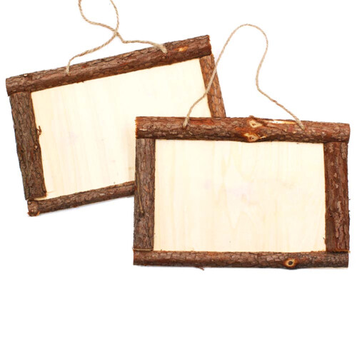 2Pcs Premium Wood Photo Frame DIY Simple Brown Desktop Display
