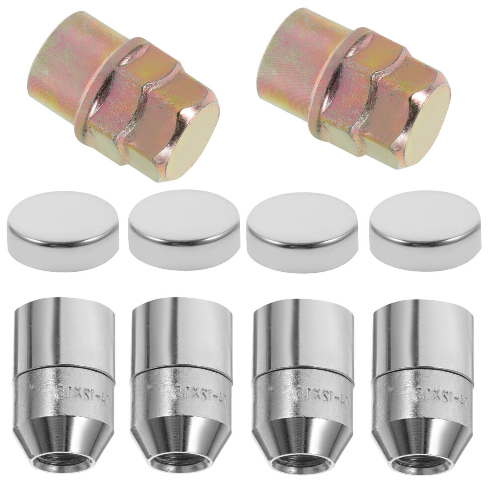 4Pcs Alloy Steel Lug Nuts Set Universal Car Wheel Tire Security Silver 3312905986769